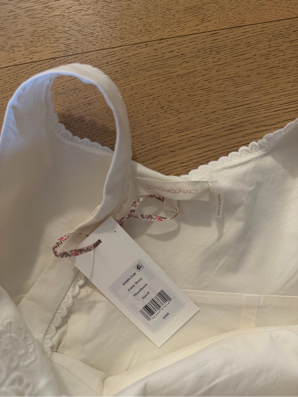 LoveShackFancy White Eyelet Bow Mini Dress - Picture 4 of 4